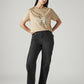 Women's Black Loose Bootcut Fit Mid Rise Jeans - Styleshot View