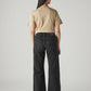 Women's Black Loose Bootcut Fit Mid Rise Jeans - Back View
