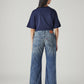 Women's Blue Loose Bootcut Fit Mid Rise Jeans - Back View