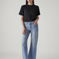 Women's Light Indigo Loose Bootcut Fit Mid Rise Jeans - Styleshot View