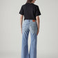 Women's Light Indigo Loose Bootcut Fit Mid Rise Jeans - Back View