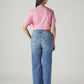 Women's Light Blue Loose Bootcut Fit Mid Rise Jeans - Back View