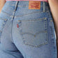Women's Light Blue Loose Bootcut Fit Mid Rise Jeans - Detail View