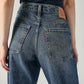 Women's Blue Loose Bootcut Fit Mid Rise Jeans - Detailshot View