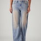 Women's Light Blue Loose Bootcut Fit High Rise Jeans - Front View
