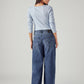 Women's Dark Indigo XL Straight Loose Fit Mid Rise Redloop Jeans - Back View