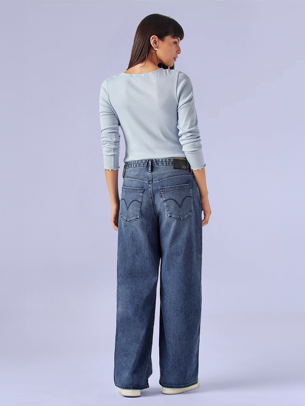 Women's Dark Indigo XL Straight Loose Fit Mid Rise Redloop Jeans - 0114b14f-8a48-4b29-b325-4e4ef2a01292 View