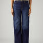 Women's Dark Indigo Ribcage Wide Leg Fit High Rise Jeans - Front View