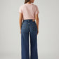 Women's Blue Ribcage Wide Leg Fit High Rise Jeans - Back View