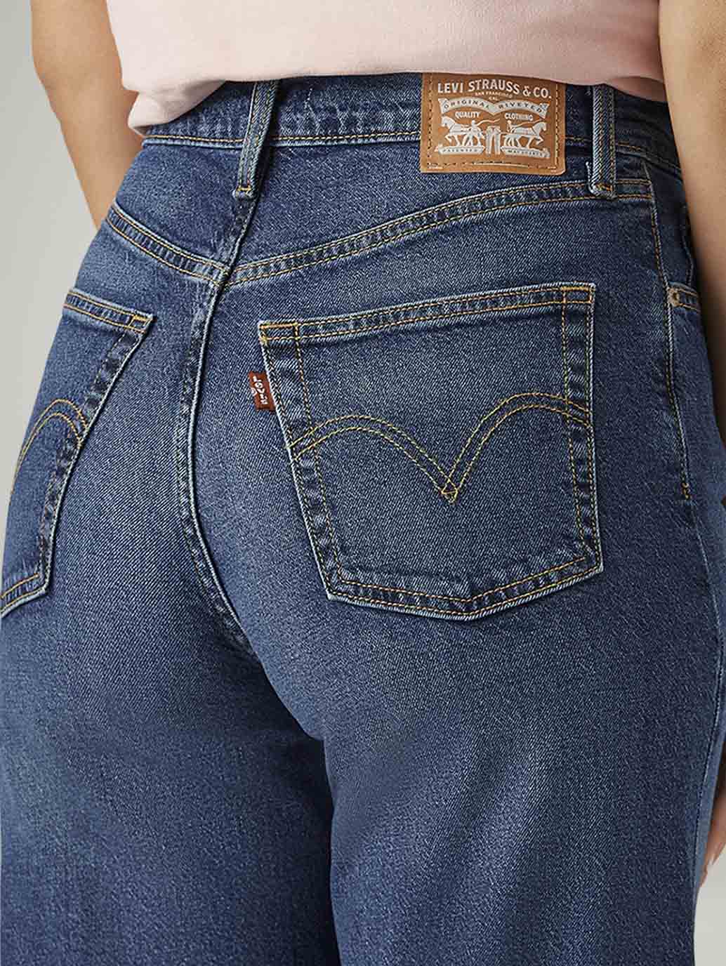 Women's Blue Ribcage Wide Leg Fit High Rise Jeans - 20 View