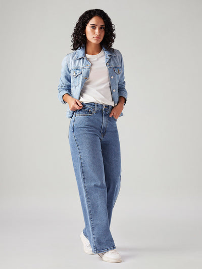 levi's Women's Blue Ribcage Wide Leg Fit High Rise Jeans-picture-27