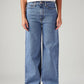Women's Blue Ribcage Wide Leg Fit High Rise Jeans - Front View