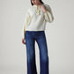 Women's Dark Indigo Ribcage Wide Leg Fit High Rise Jeans - Styleshot View