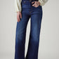 Women's Dark Indigo Ribcage Wide Leg Fit High Rise Jeans - Front View