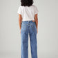 Women's Blue Loose Fit High Rise Jeans - Back View