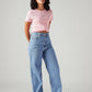 Women's Light Blue Loose Fit High Rise Jeans - Styleshot View
