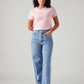 Women's Light Blue Loose Fit High Rise Jeans - Front View