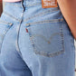 Women's Light Blue Loose Fit High Rise Jeans - Detail View