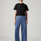 Women's Blue XL Straight Loose Fit Mid Rise Jeans - Front View