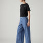 Women's Blue XL Straight Loose Fit Mid Rise Jeans - Side View