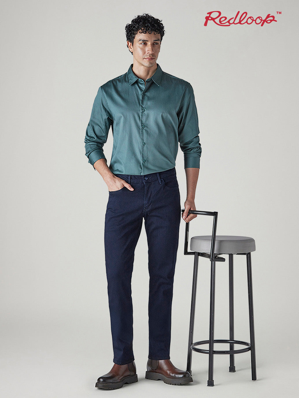 Men's Redloop 511 Blue Slim Fit Mid Rise Jeans