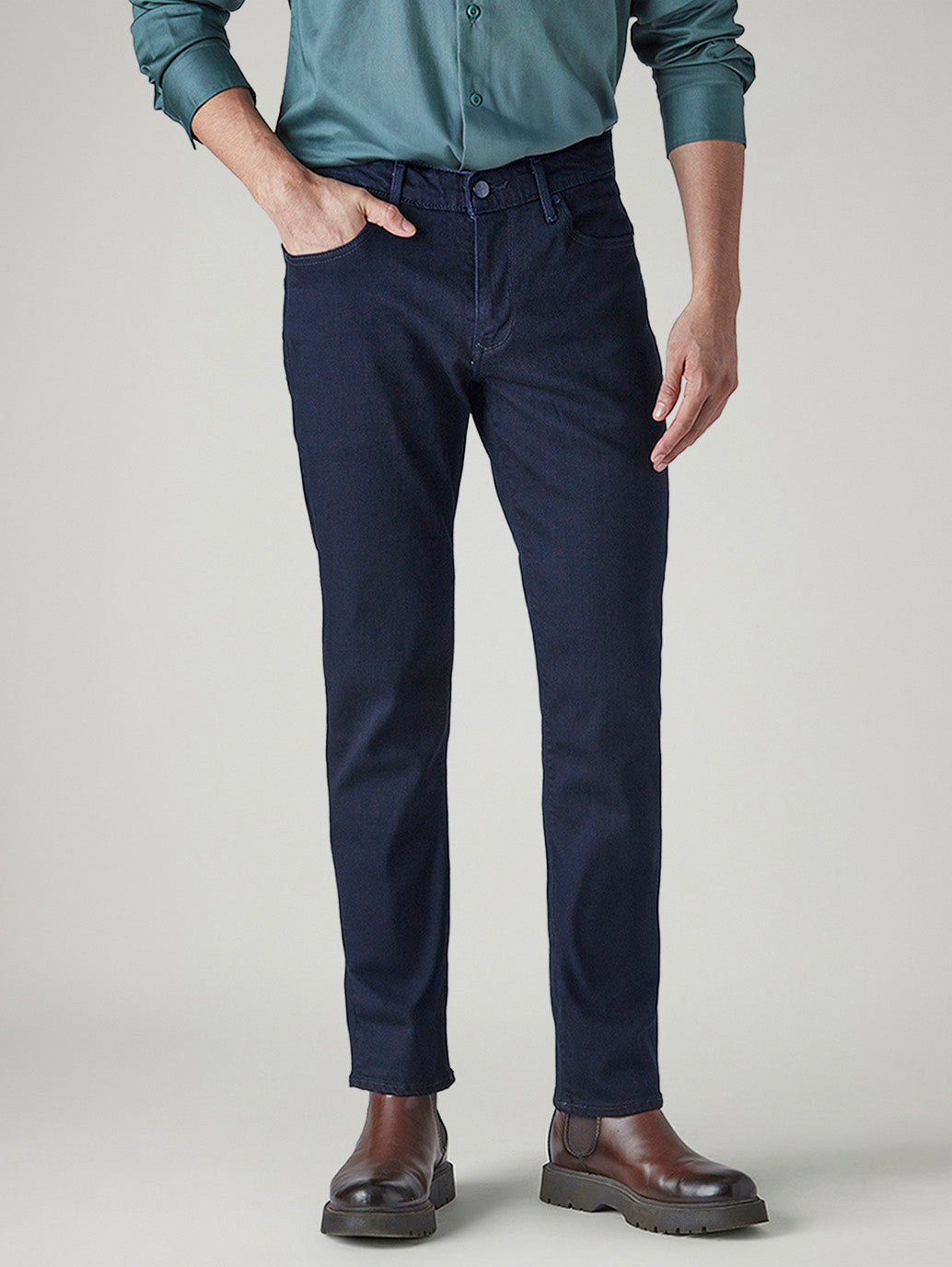 Men's Redloop 511 Blue Slim Fit Mid Rise Jeans - Front View