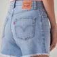 Women's Light Blue Ribcage Fit High Rise Shorts - 20 View