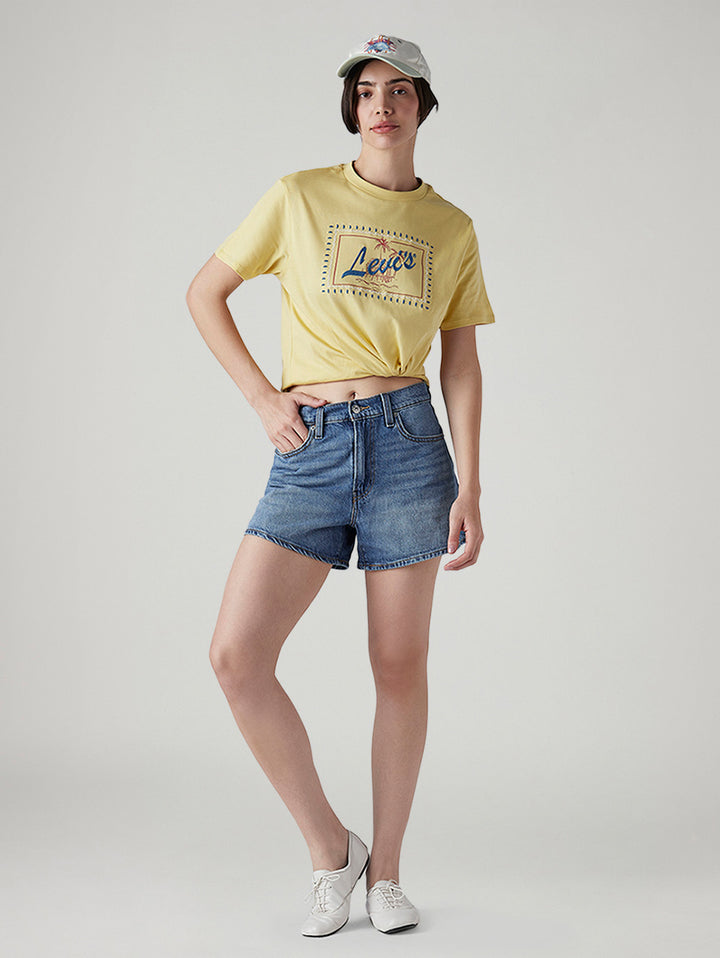 Women's Dark Indigo Ribcage Fit High Rise Shorts