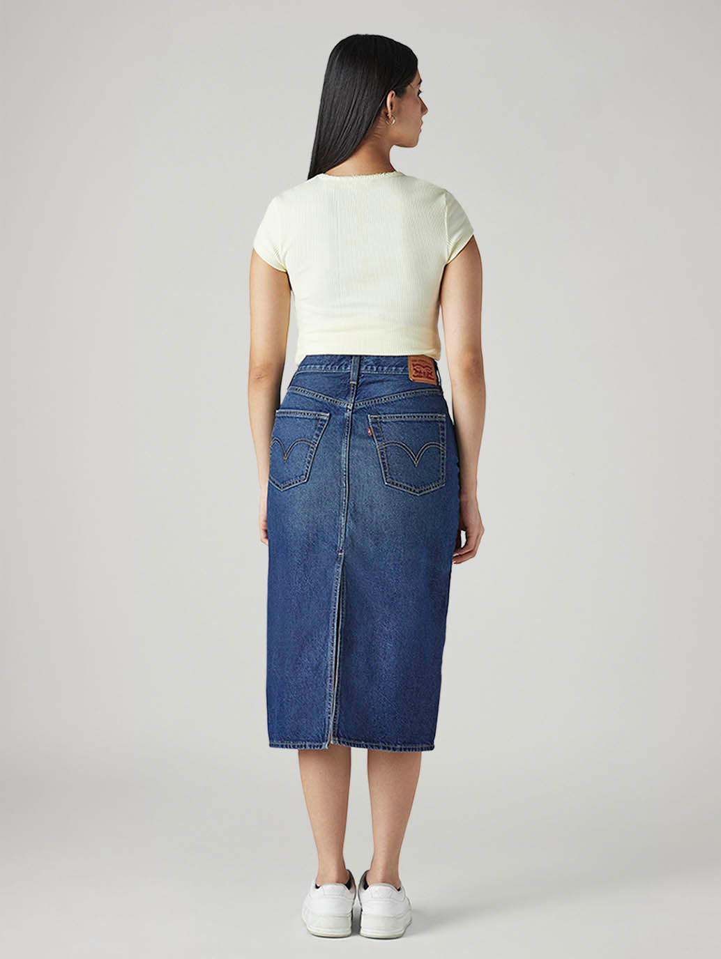 Women's Blue Regular Fit High Rise Denim Skirt - 20 View