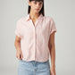 Women's Striped Regular Fit Linen Shirt - Front View