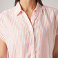 Women's Striped Regular Fit Linen Shirt - Detail View