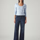 Women's Dark Blue Loose Bootcut Fit Mid Rise Redloop Jeans - Front View