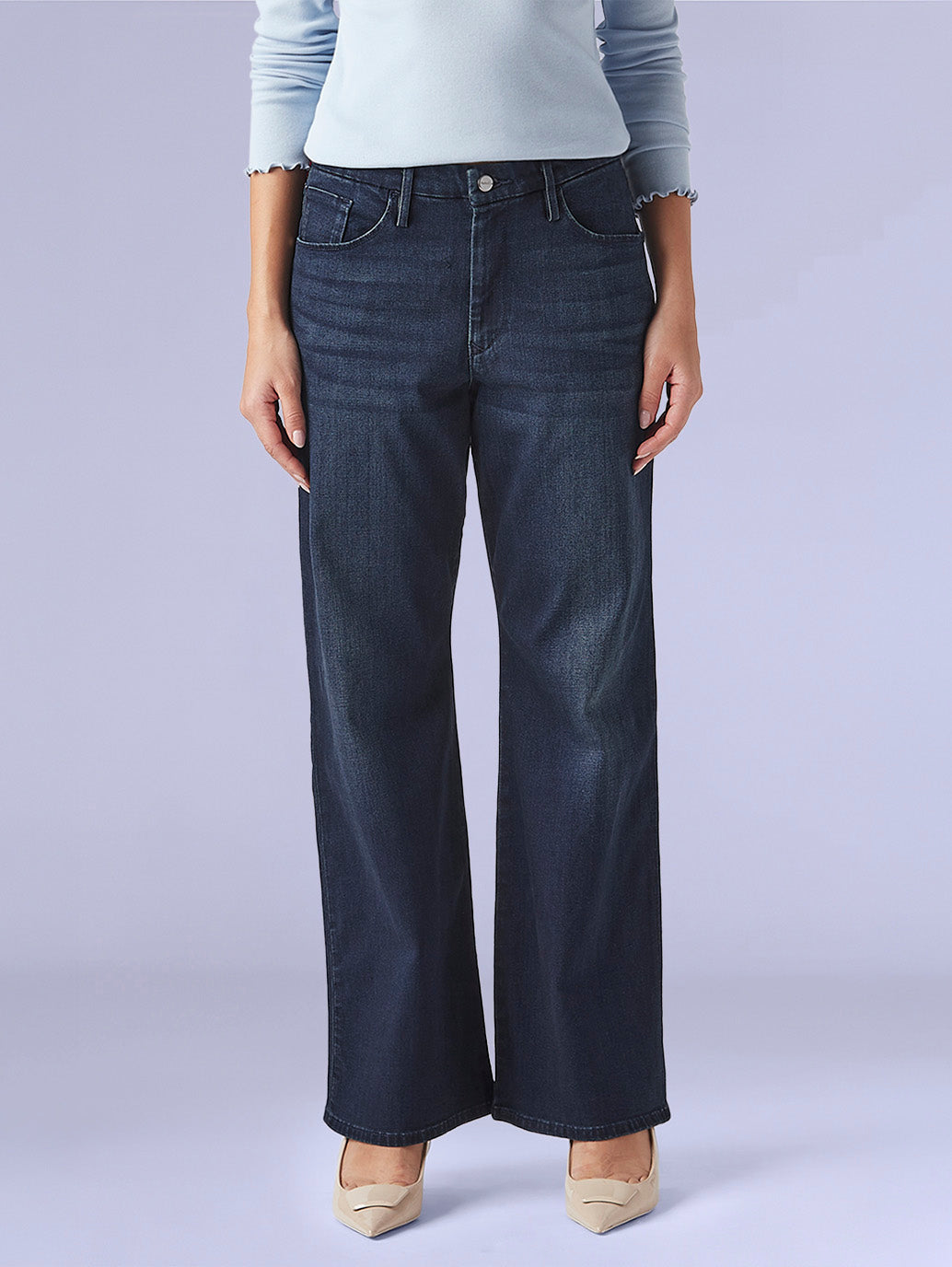 Women's Dark Blue Loose Bootcut Fit Mid Rise Redloop Jeans - 89883e93-97bd-4f3b-b18a-671f6b8e7e3b View