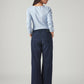 Women's Dark Blue Loose Bootcut Fit Mid Rise Redloop Jeans - Back View