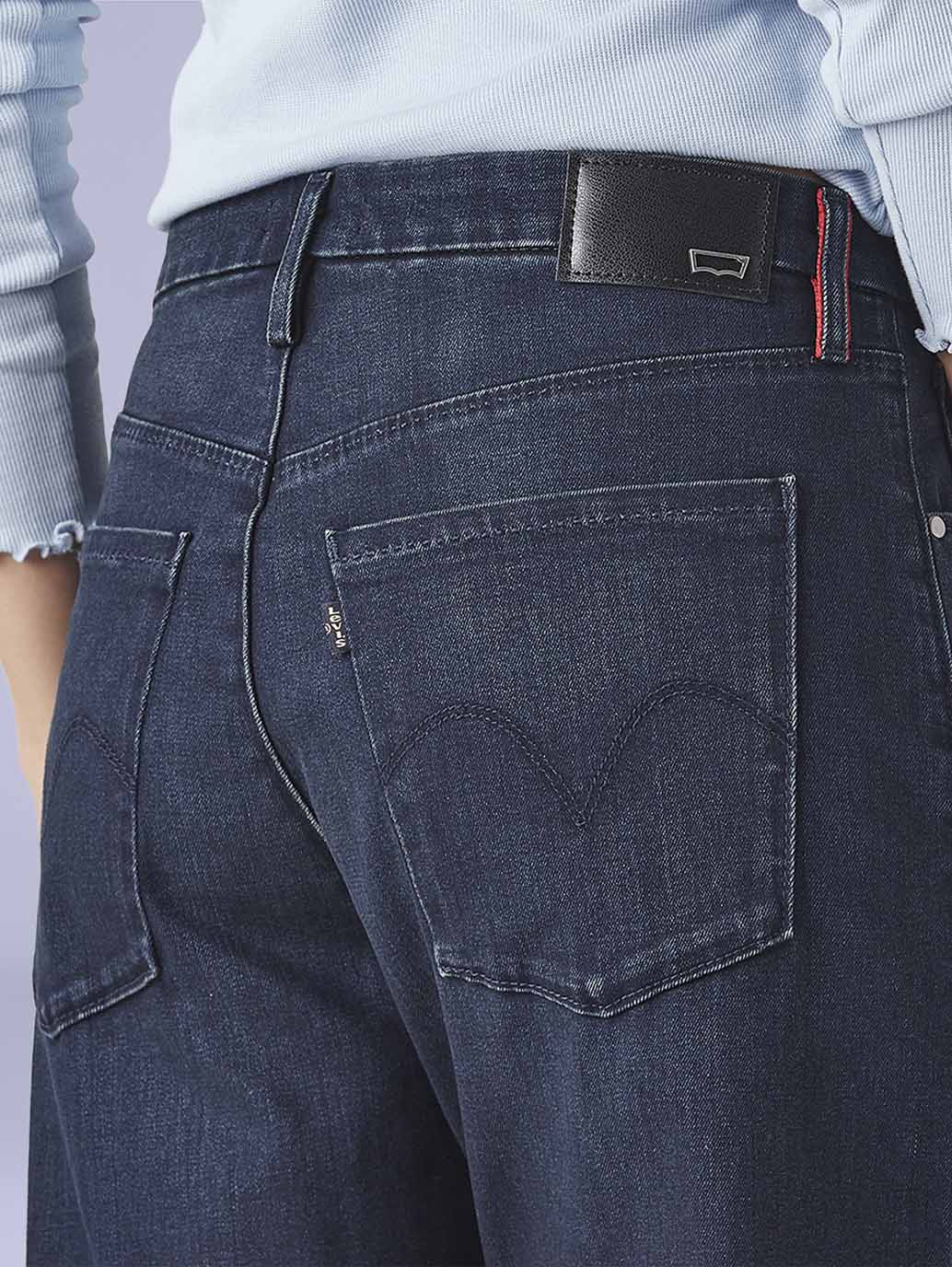 Women's Dark Blue Loose Bootcut Fit Mid Rise Redloop Jeans - 6afd6581-6d7f-4576-a978-2767f206fecd View