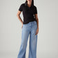 Women's Light Blue Loose Bootcut Fit Mid Rise Redloop Jeans - Styleshot View