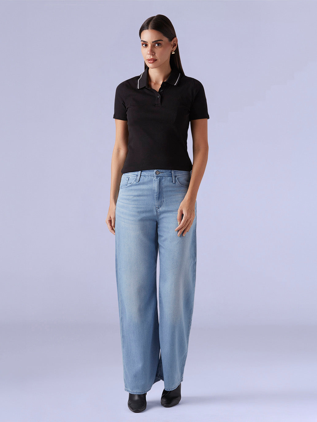 Women's Light Blue Loose Bootcut Fit Mid Rise Redloop Jeans - 9af45440-f8b0-4502-9687-1dea38c0498e View