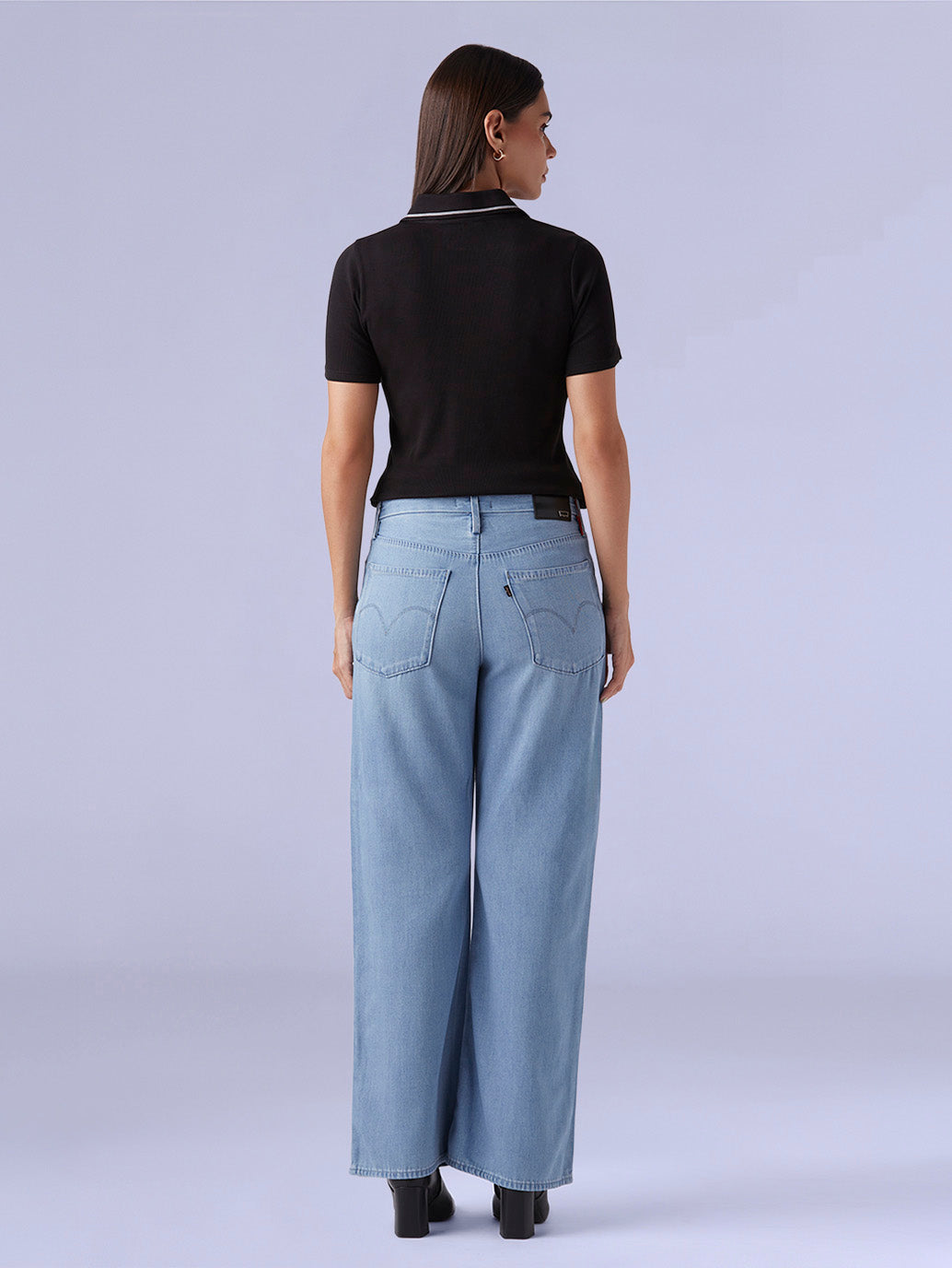 Women's Light Blue Loose Bootcut Fit Mid Rise Redloop Jeans - 09c7423b-f055-4953-82c3-0d20155f43cc View