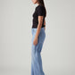 Women's Light Blue Loose Bootcut Fit Mid Rise Redloop Jeans - Side View