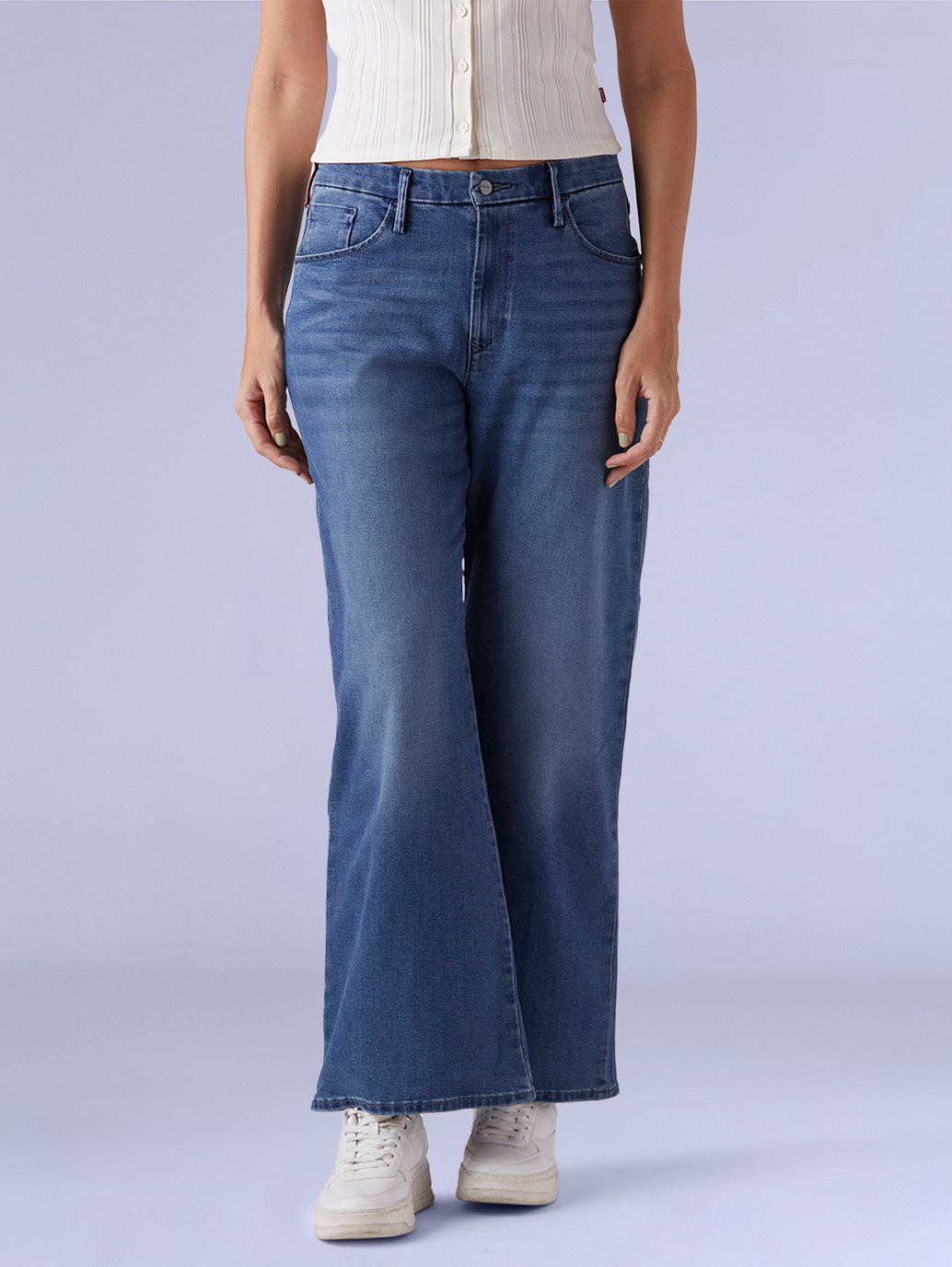 Women's Blue Loose Bootcut Fit Mid Rise Redloop Jeans - b98cffd5-0ed2-4900-961e-38f780c42ac8 View