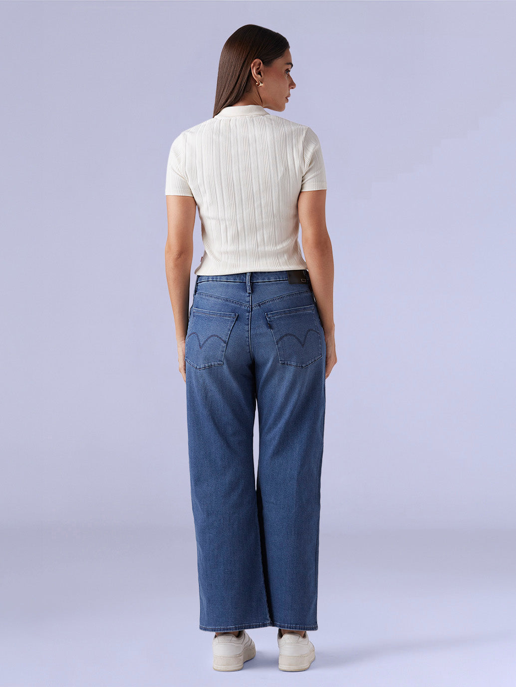 Women's Blue Loose Bootcut Fit Mid Rise Redloop Jeans - e834eb5c-fd09-4e9c-a8e3-60ef5770dccb View