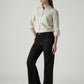 Women's Black Loose Bootcut Fit Mid Rise Redloop Jeans - Side View