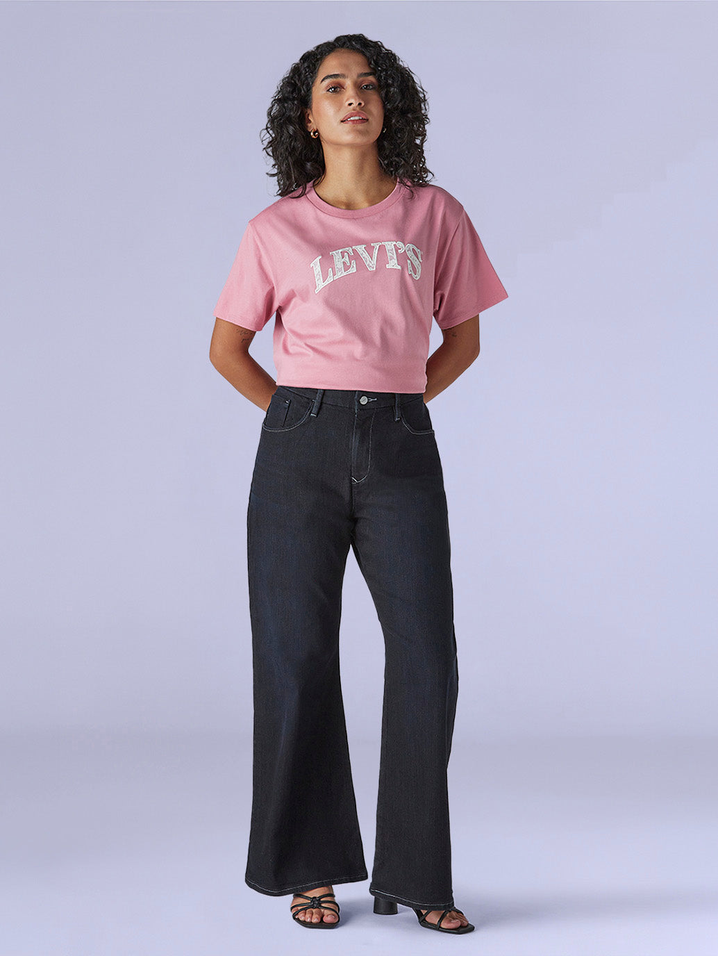 Women's Dark Blue Loose Bootcut Fit High Rise Redloop Jeans - 1fdbeef4-cf9a-45c8-8d1e-775240f6ad31 View