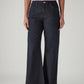 Women's Dark Blue Loose Bootcut Fit High Rise Redloop Jeans - Front View