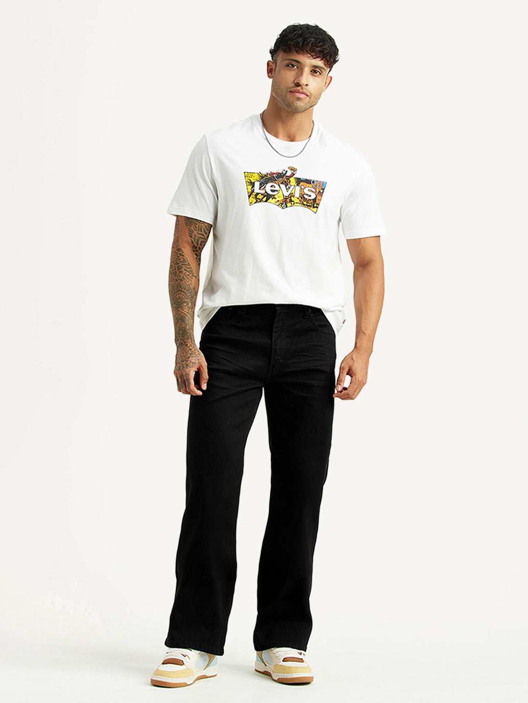 Men's 567 Black Bootcut Mid Rise Jeans - Styleshot View