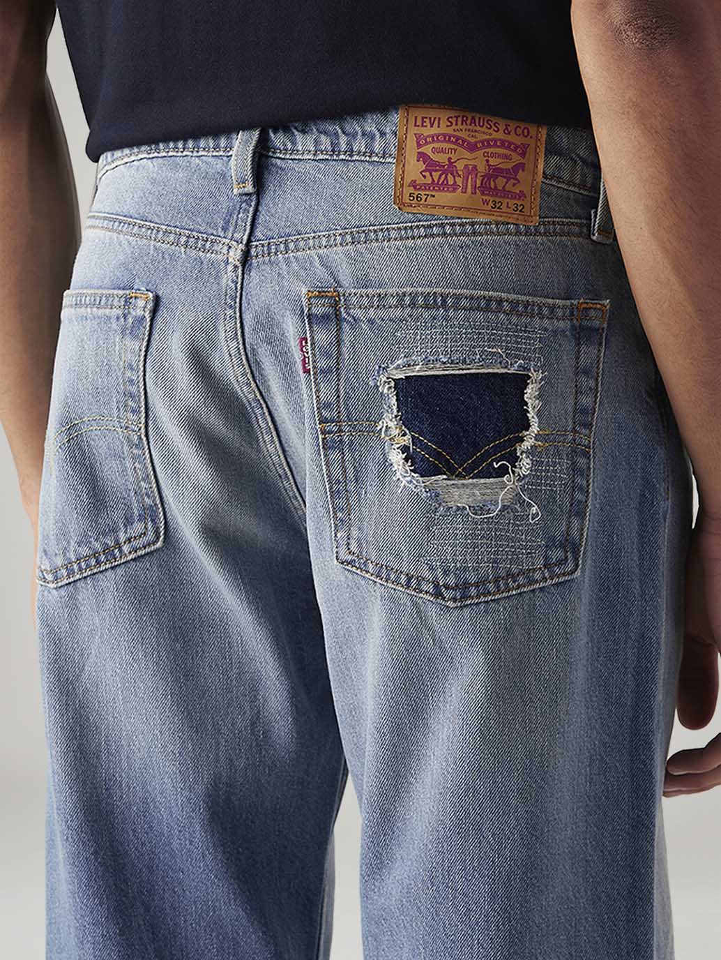 Men's 567 Light Blue Bootcut Mid Rise Jeans - Detail View
