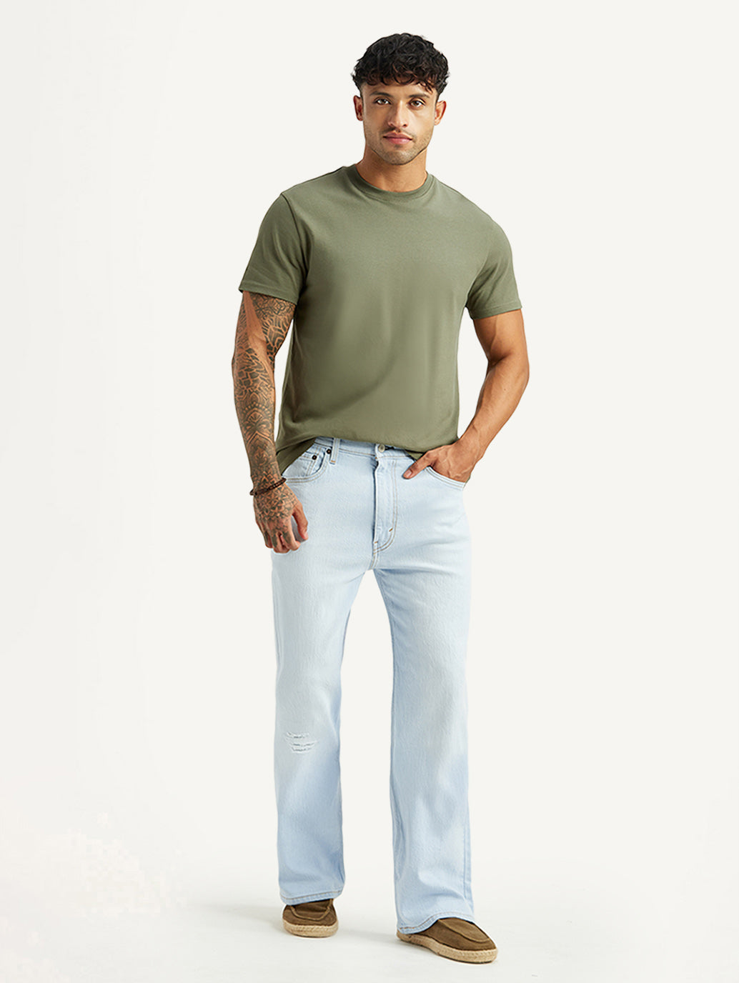 Men's 567 Light Blue Bootcut Mid Rise Jeans