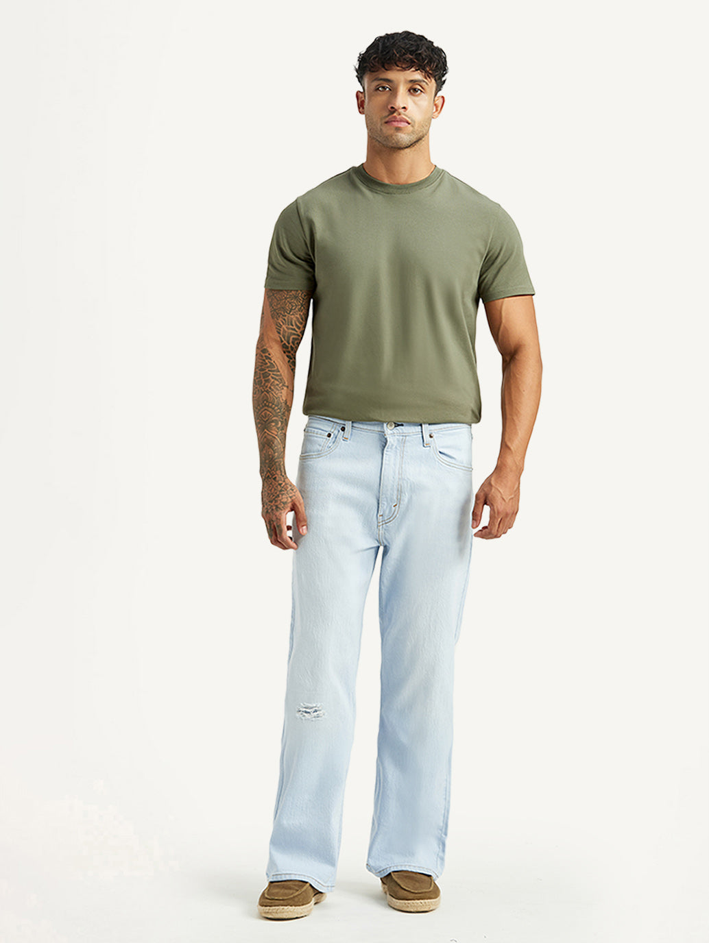 Men's 567 Light Blue Bootcut Mid Rise Jeans - Front View