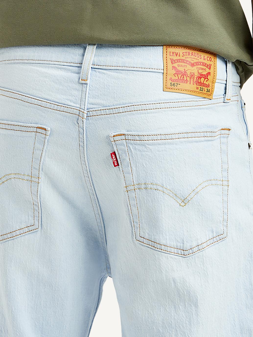 Men's 567 Light Blue Bootcut Mid Rise Jeans - Detail View