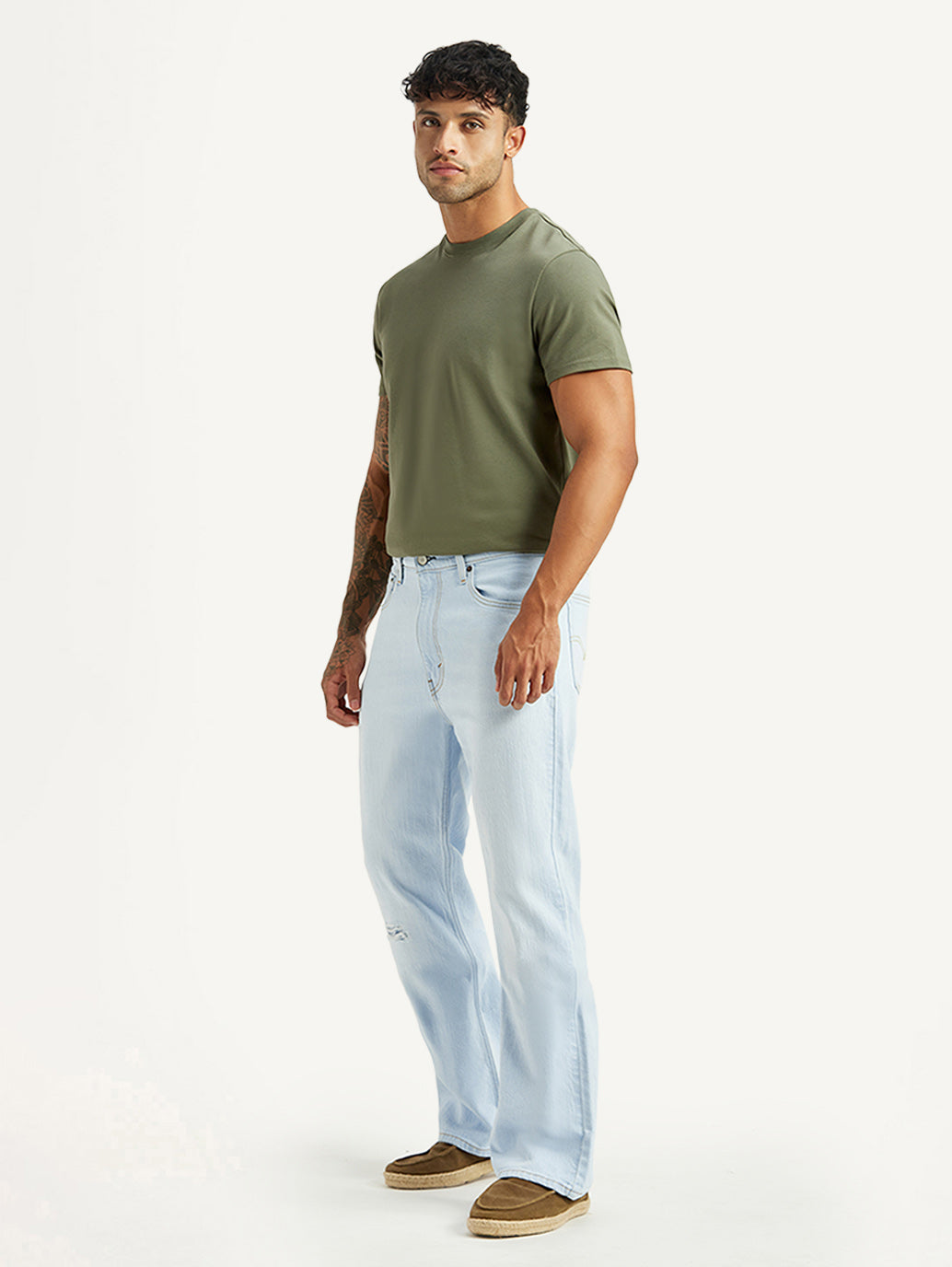 Men's 567 Light Blue Bootcut Mid Rise Jeans - Side View